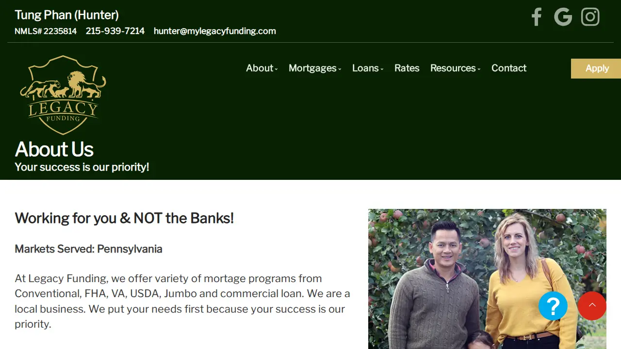 Legacy Funding page