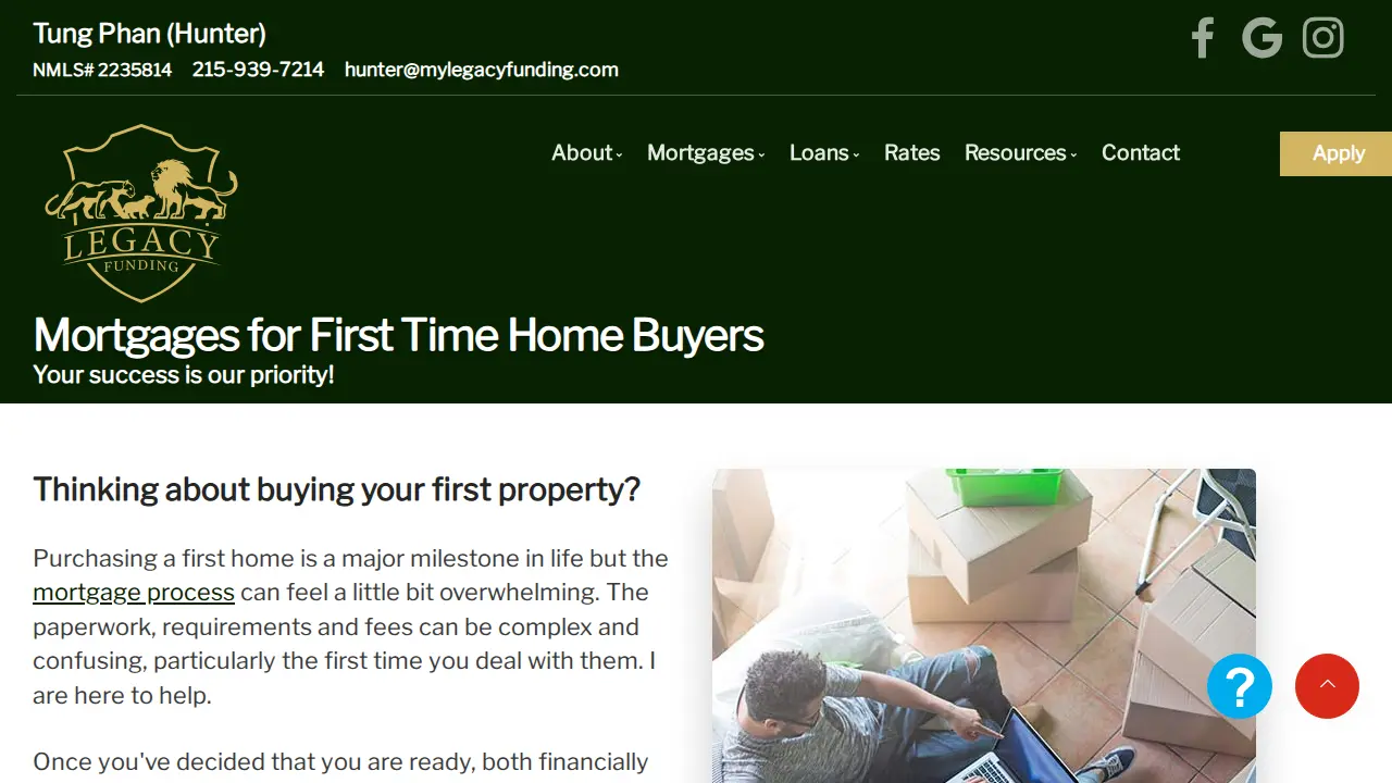 Legacy Funding page