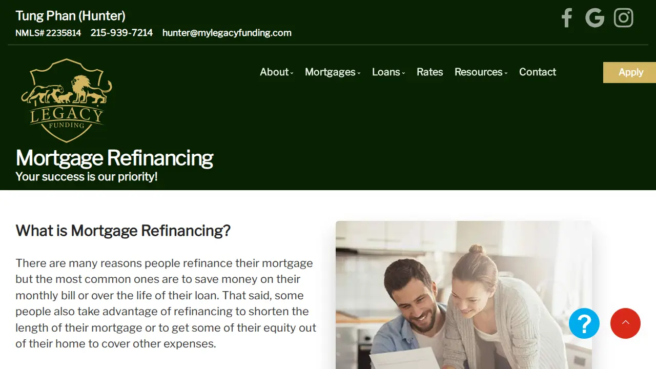 Legacy Funding page