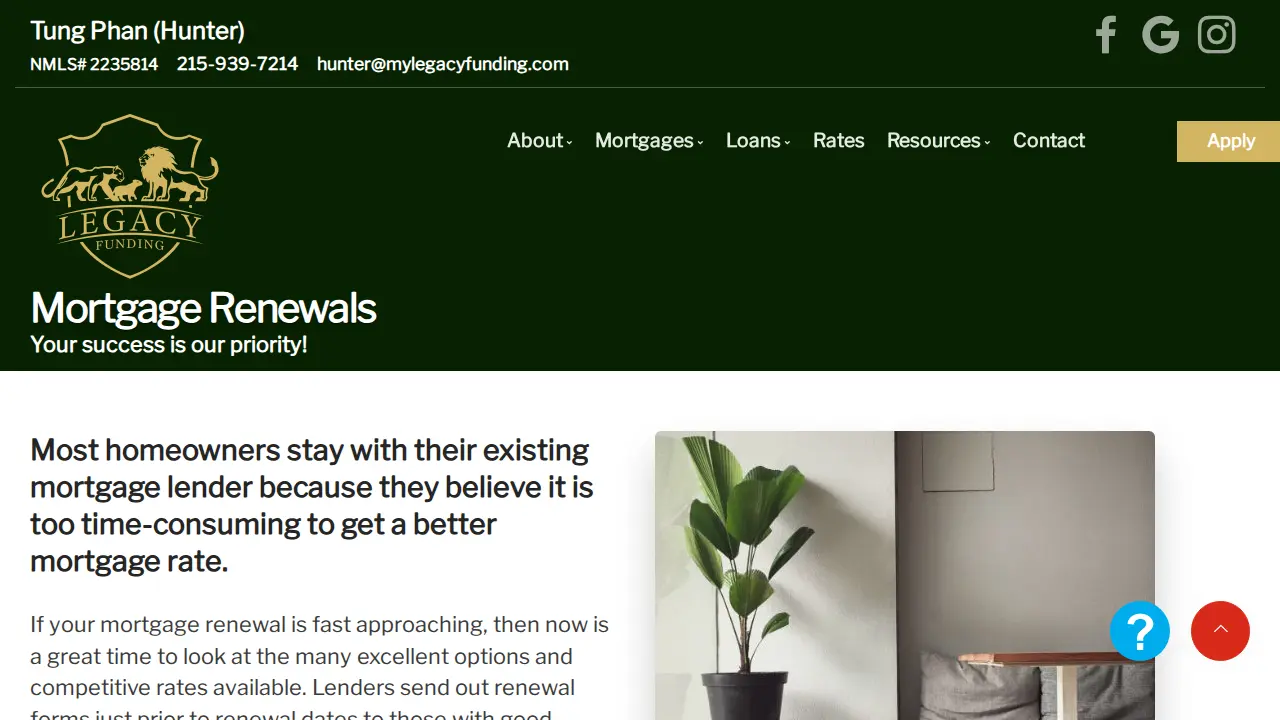 Legacy Funding page