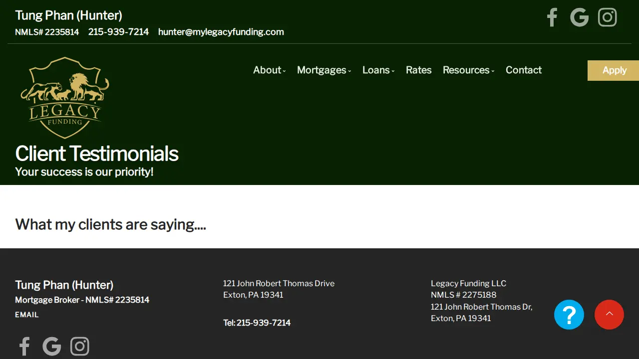 Legacy Funding page