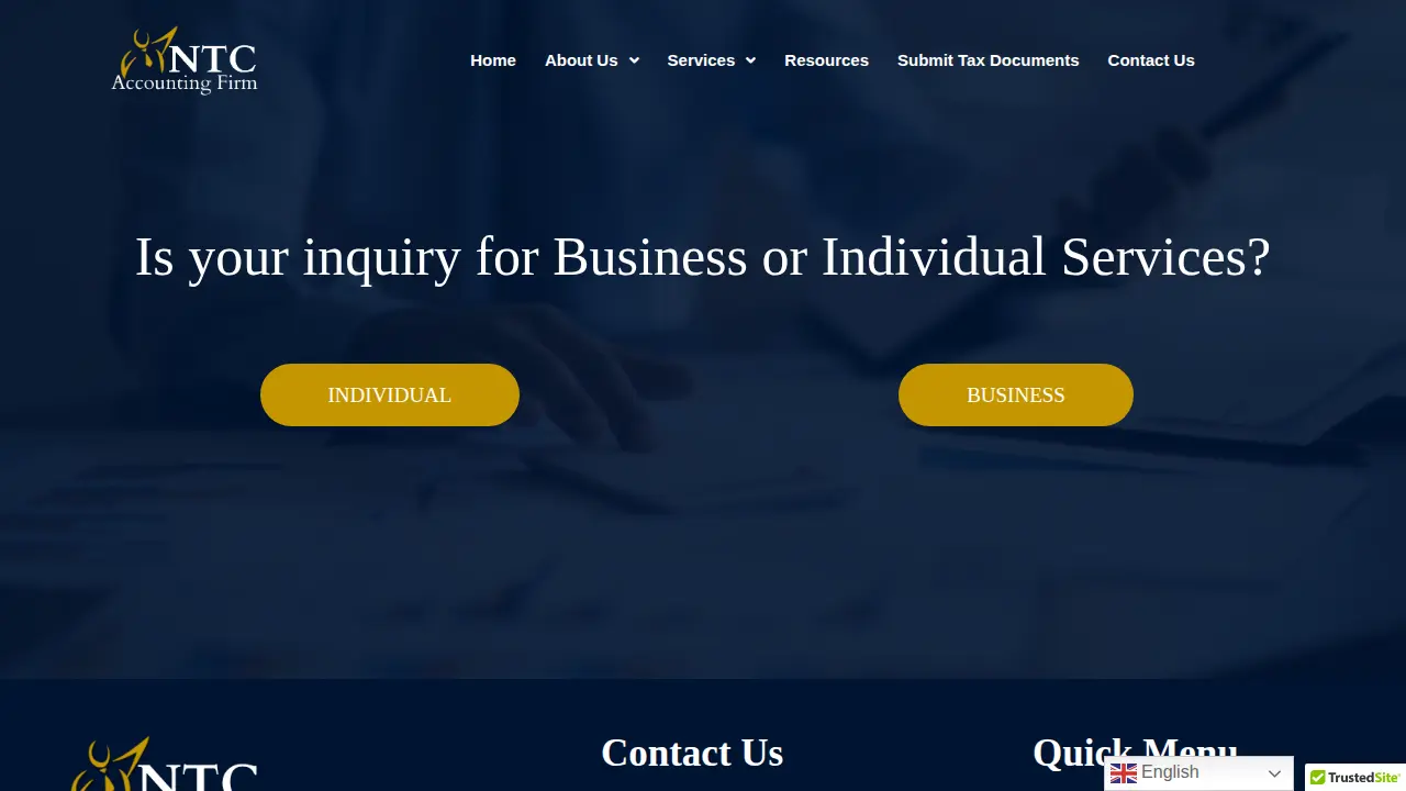 National Tax Centers Accounting Firm page