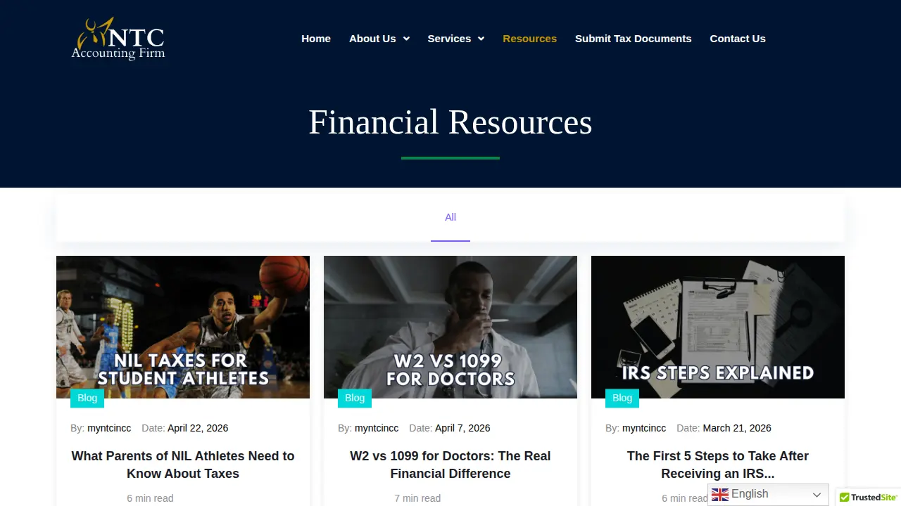 National Tax Centers Accounting Firm page