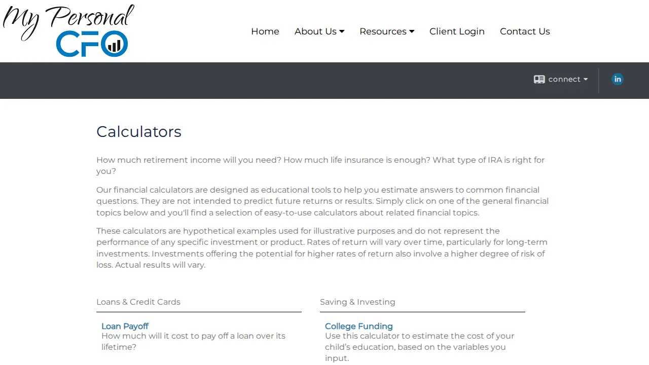 My Personal CFO page