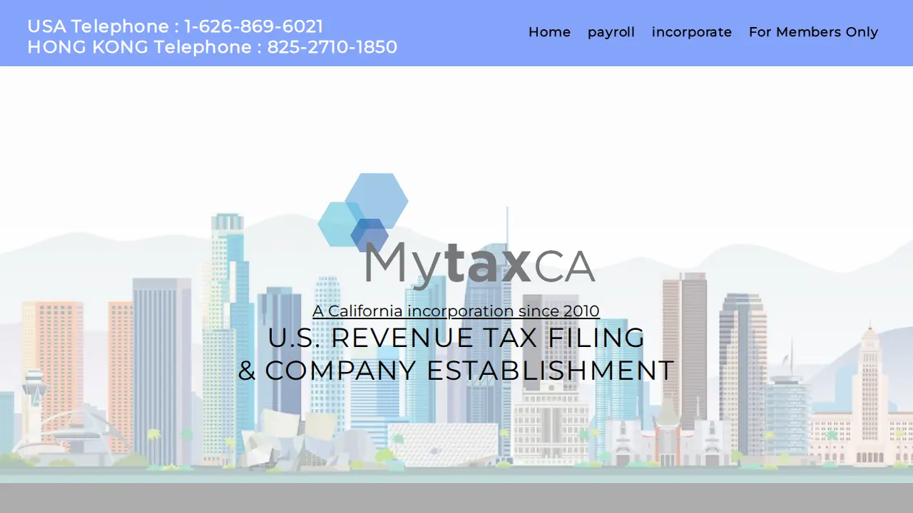 MYTAXCA.COM HONGKONG page