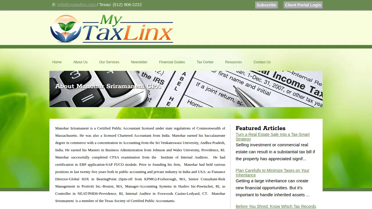 MyTaxLinx page