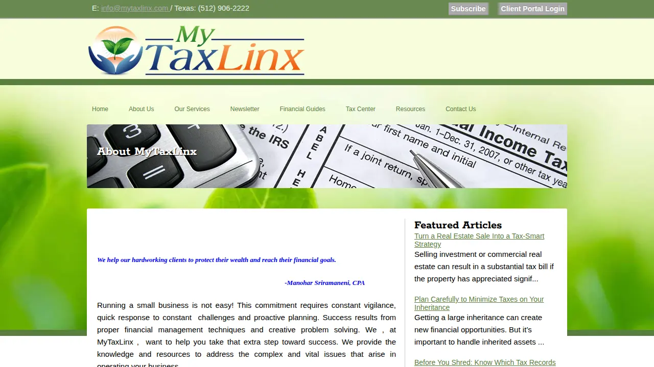 MyTaxLinx page