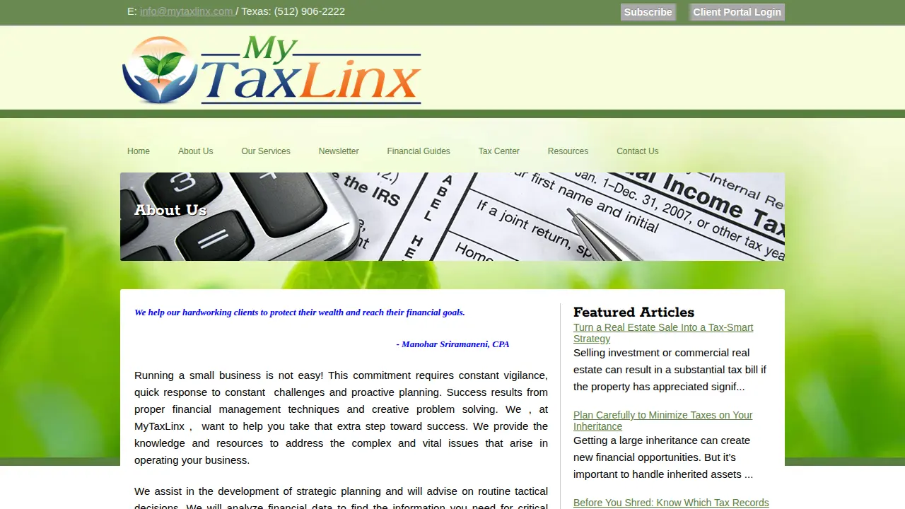 MyTaxLinx page