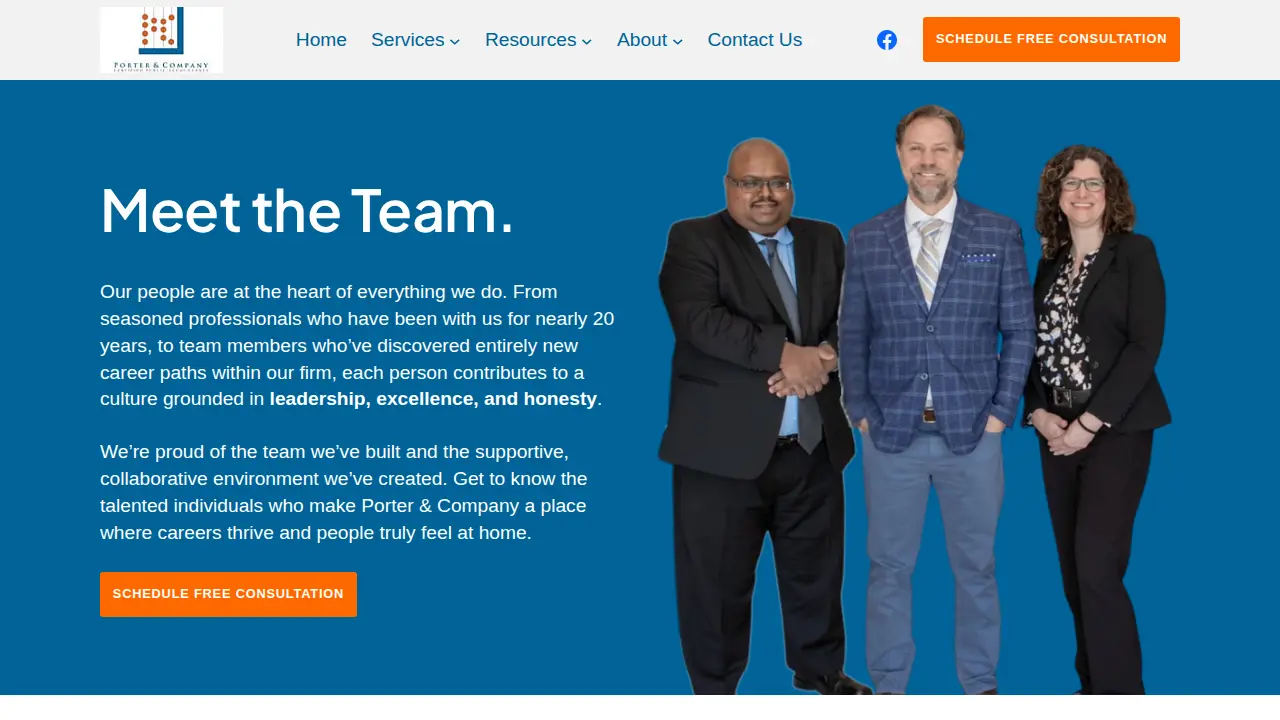Porter & Company CPAs page
