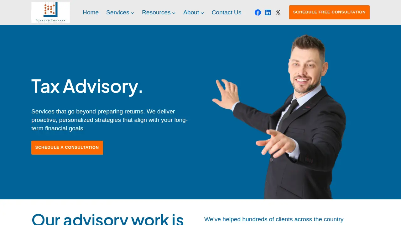 Porter & Company CPAs page