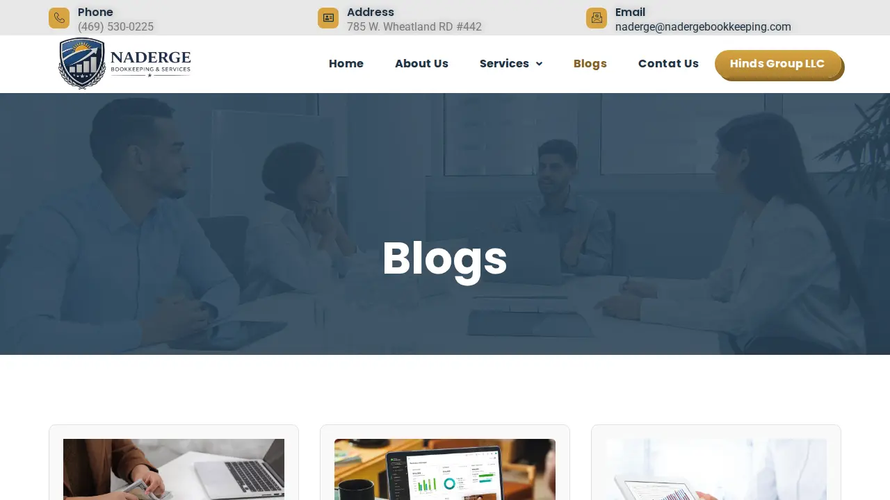 Naderge Bookkeeping & Services page