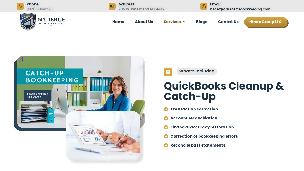 Naderge Bookkeeping & Services page