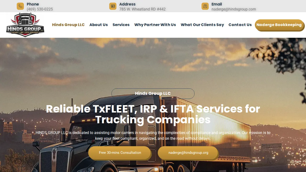 Naderge Bookkeeping & Services page