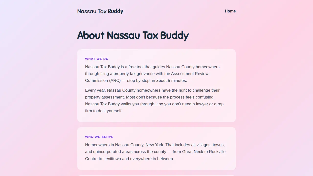 Nassau Tax Buddy page