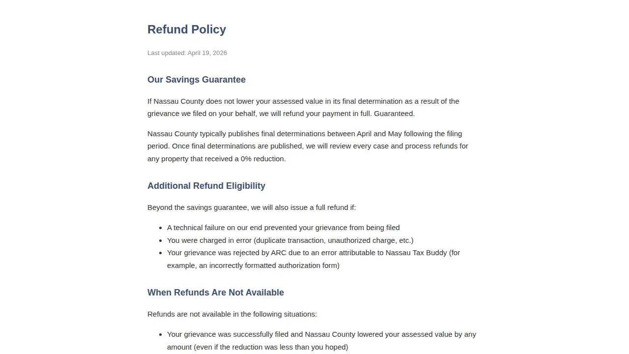 Nassau Tax Buddy page