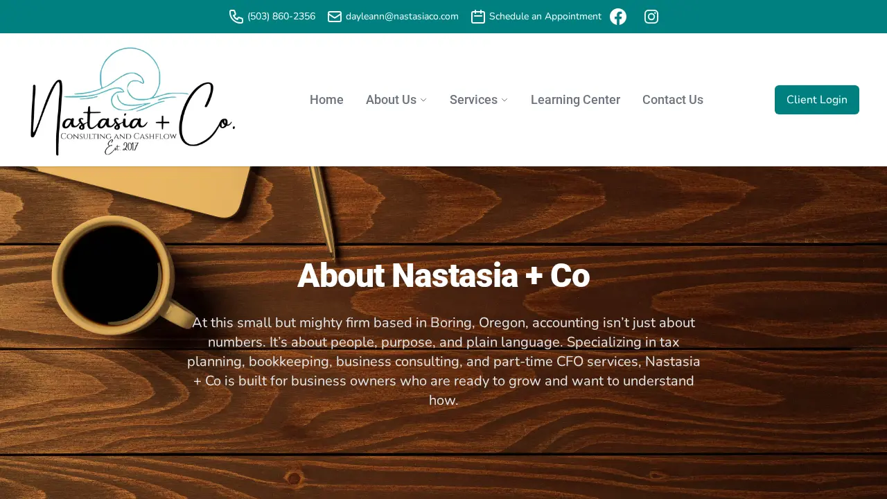 Nastasia + Co page