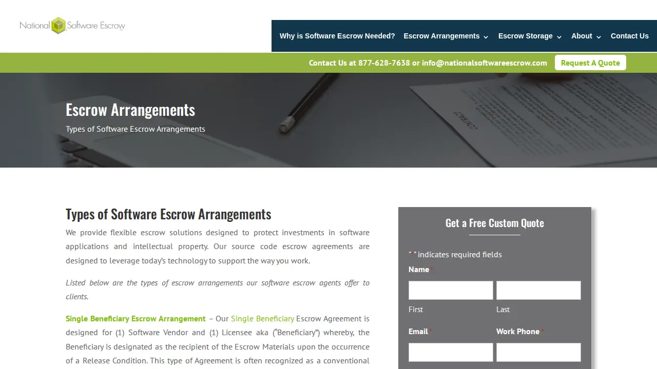 National Software Escrow Inc page