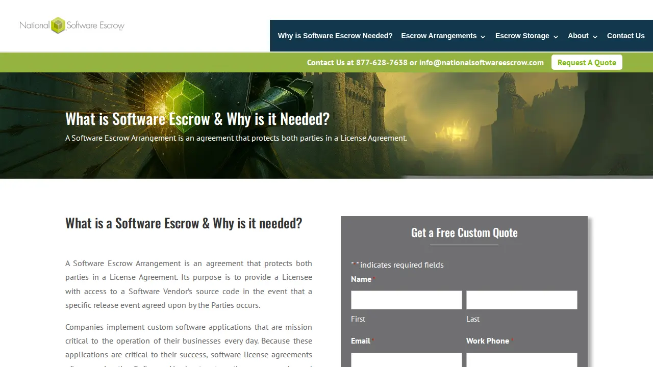 National Software Escrow Inc page