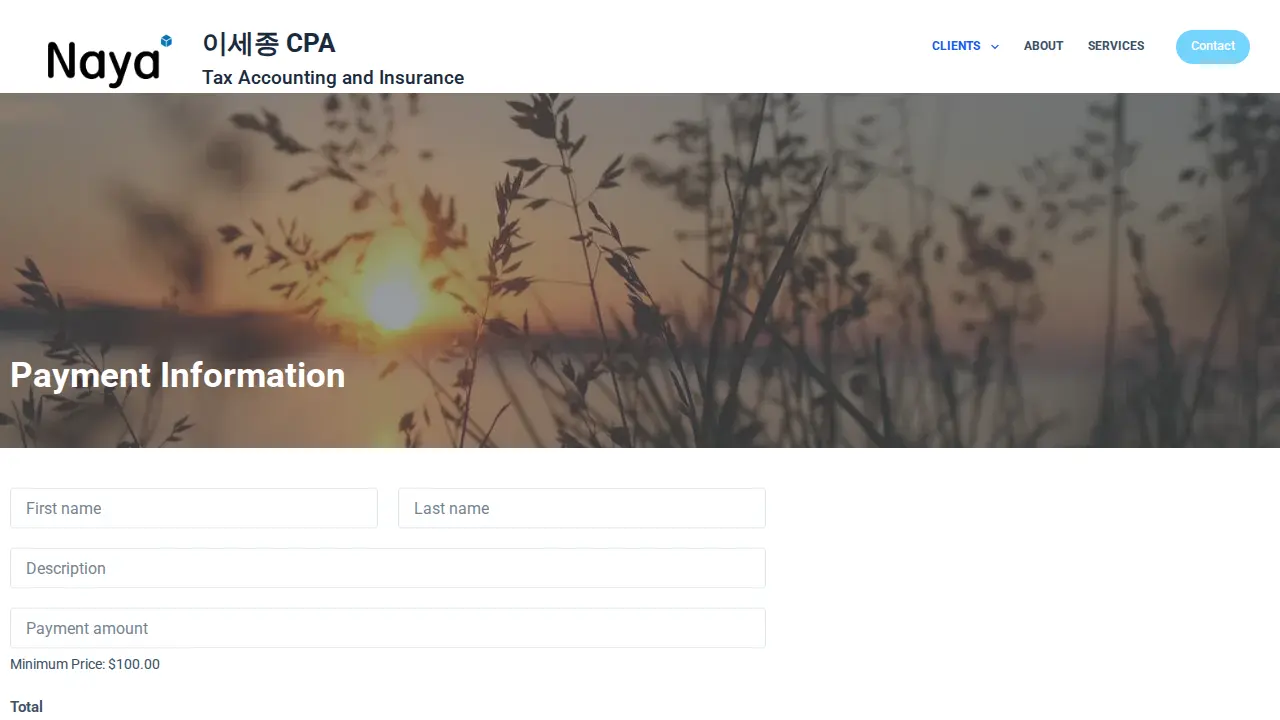 이세종 CPA - Tax and Accounting page