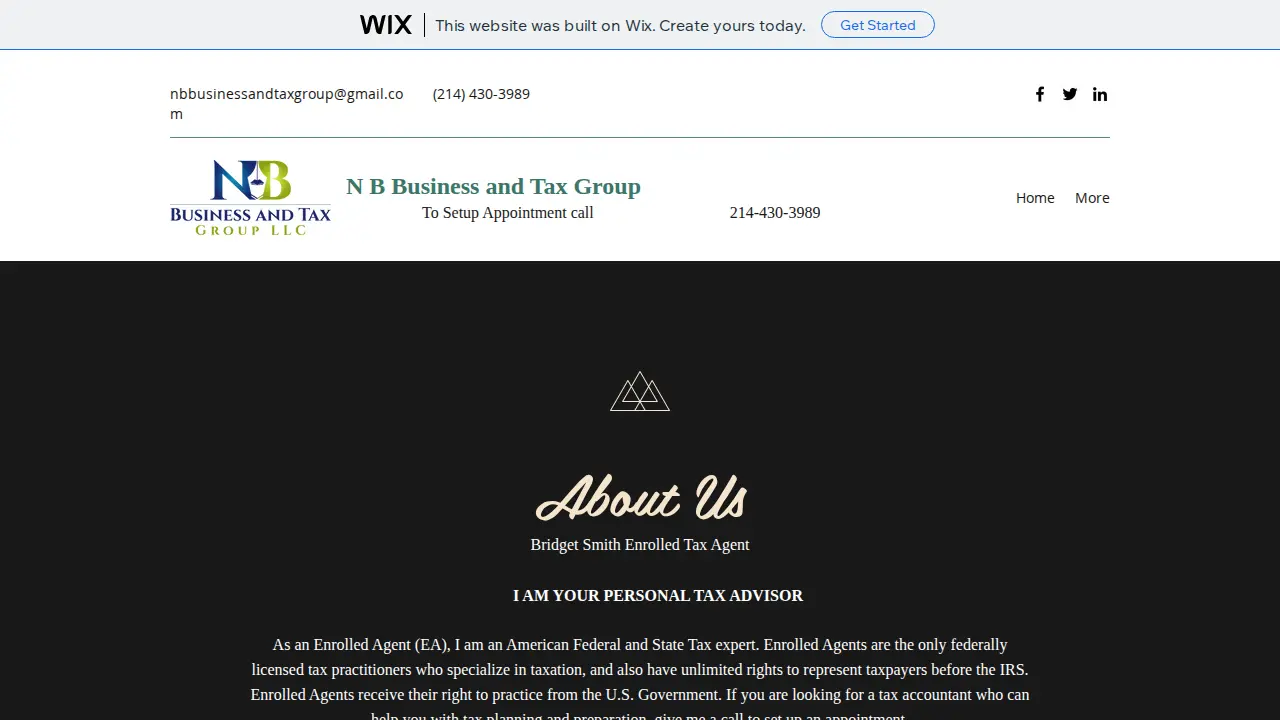 NB BUSINESS GROUP TAX SERVICES page