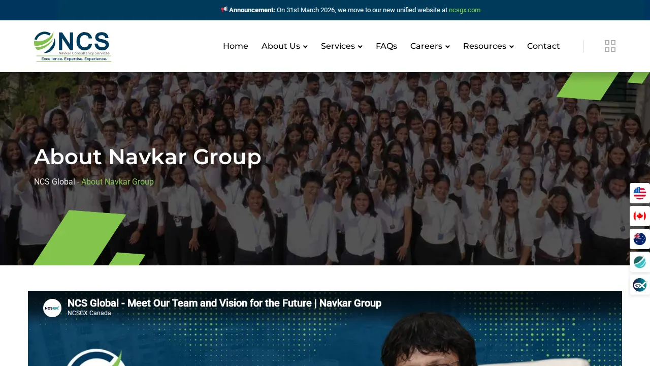 NCS Corp Global page