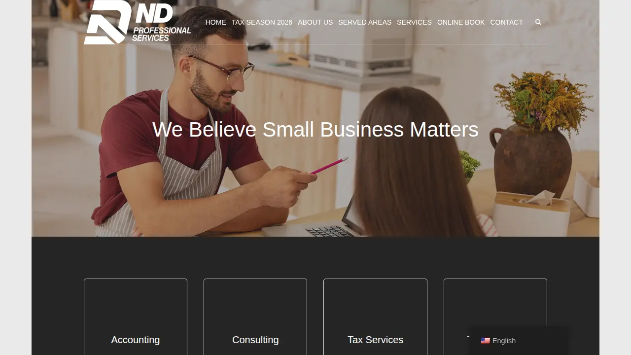 ND Professional Services page