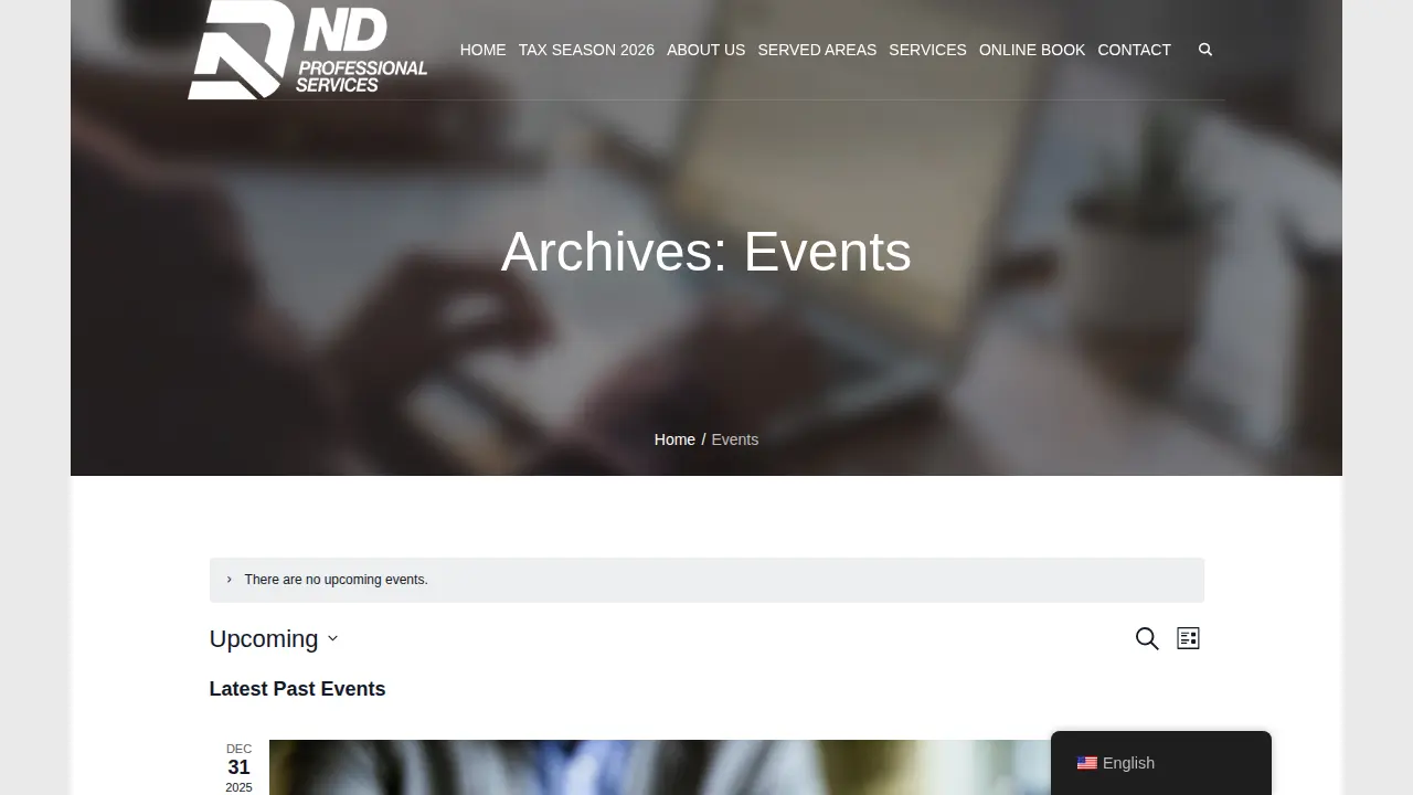 ND Professional Services page