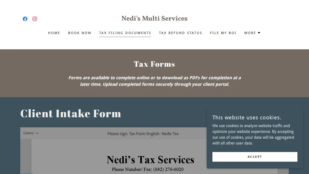 Nedi's Multi Services page