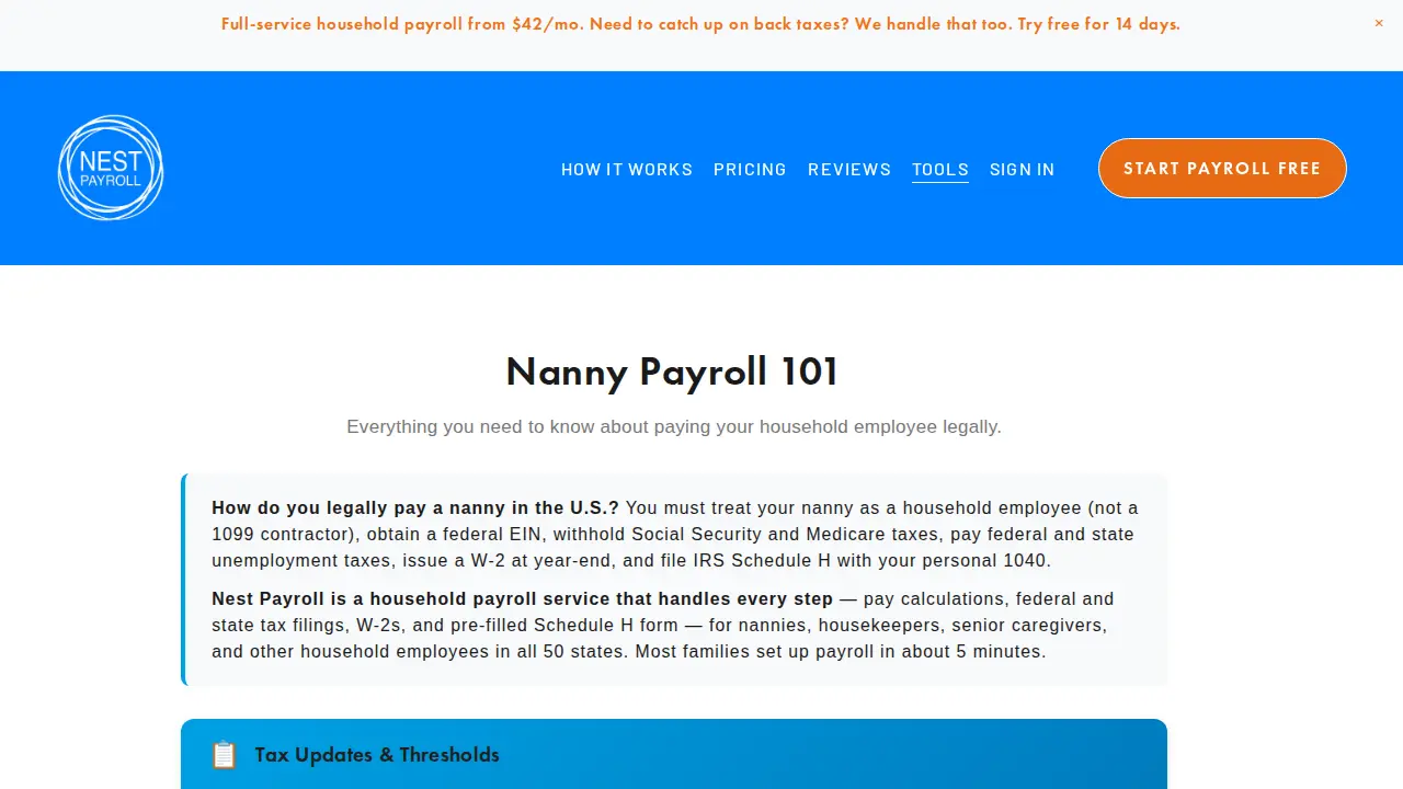 Nest Payroll page