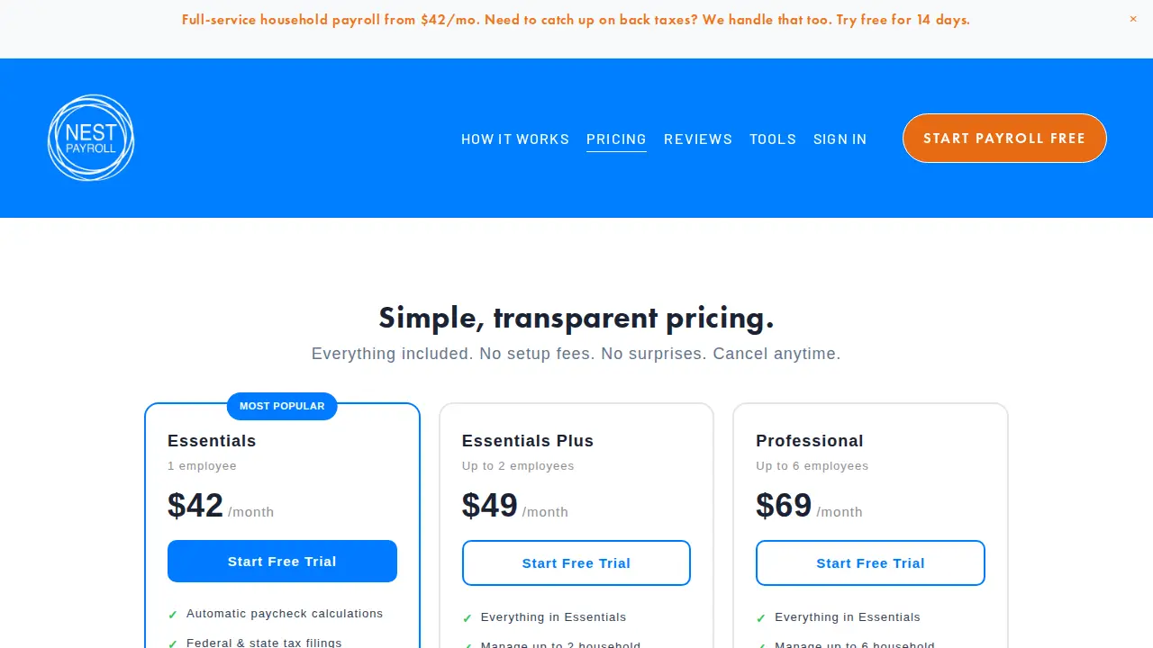 Nest Payroll page