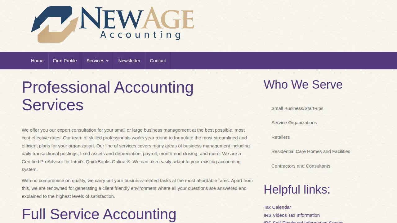 New Age Accounting Services, Inc. page