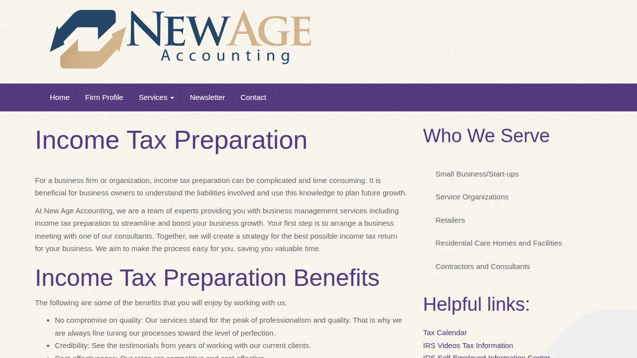 New Age Accounting Services, Inc. page