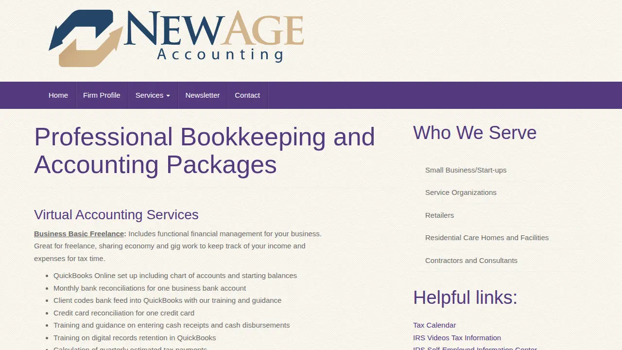 New Age Accounting Services, Inc. page