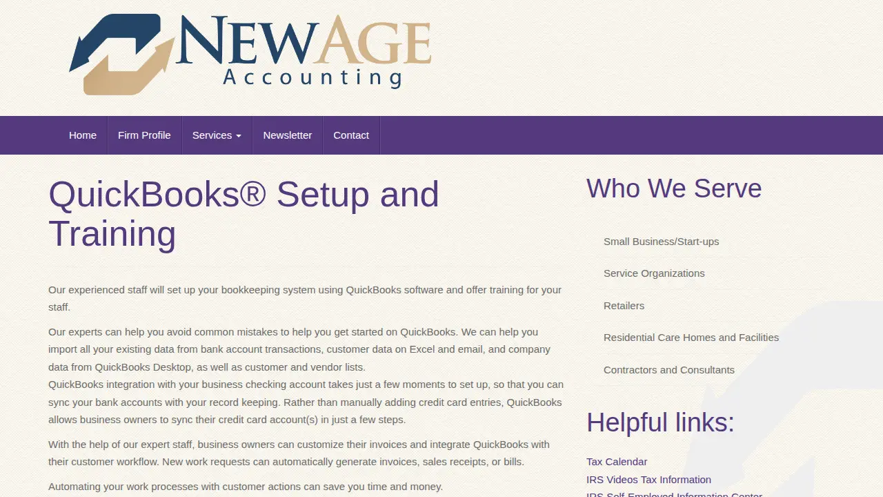 New Age Accounting Services, Inc. page