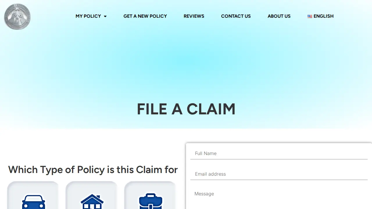 New England Family Insurance page