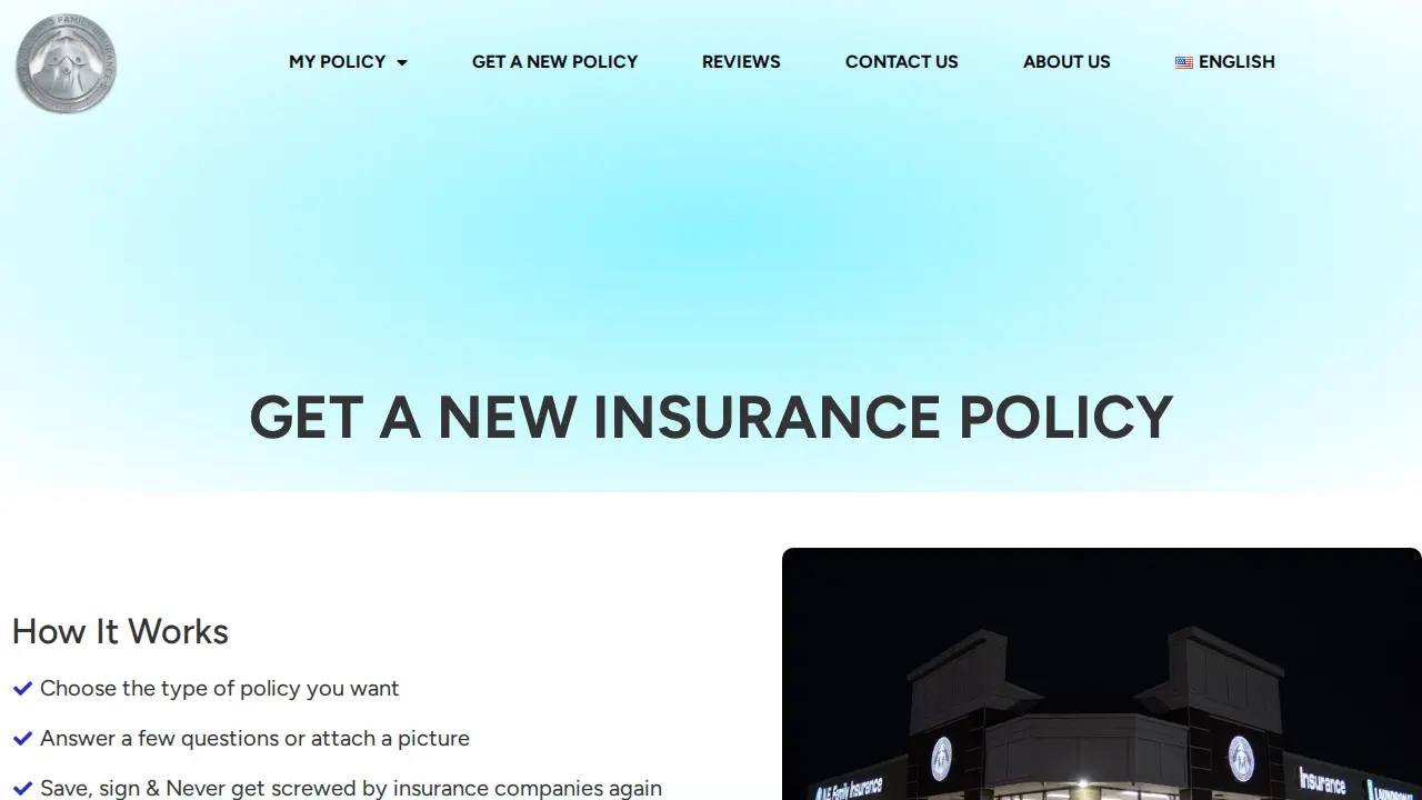 New England Family Insurance page