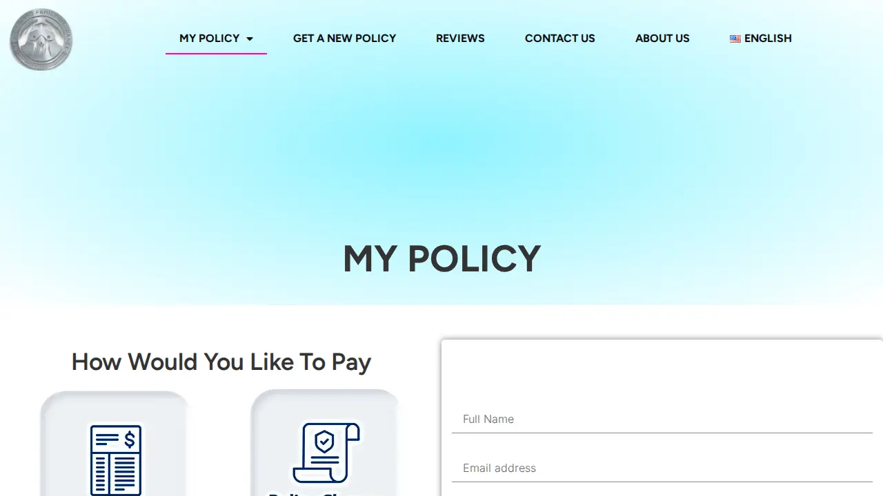 New England Family Insurance page
