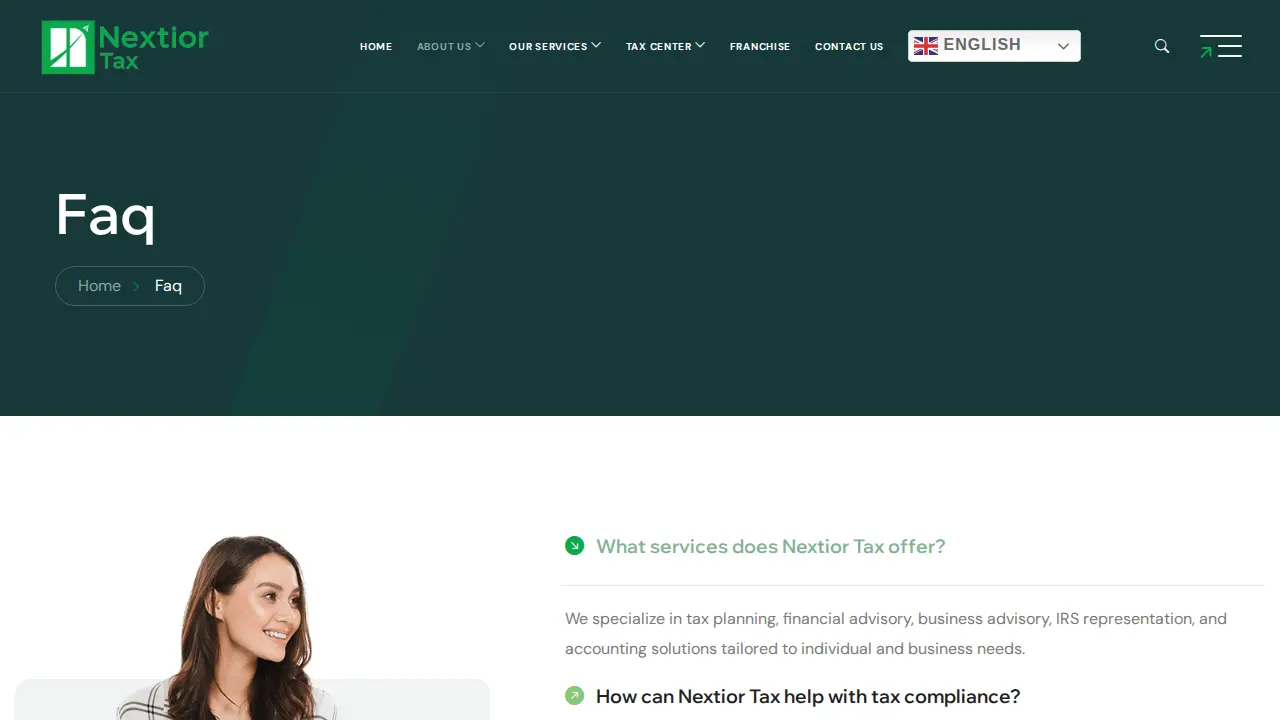 Nextior Tax page