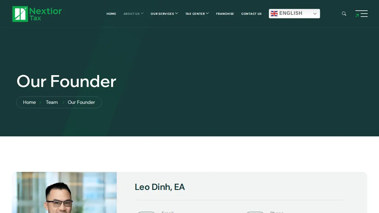 Nextior Tax page