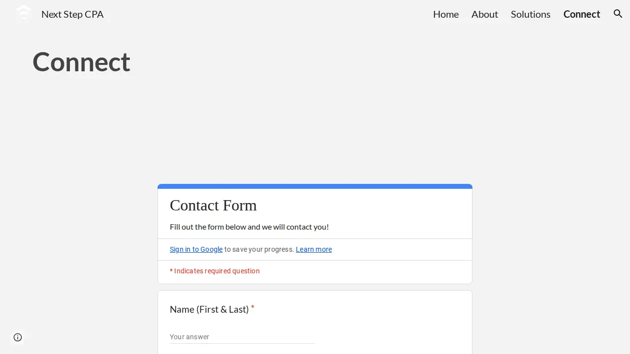 Next Step CPA page