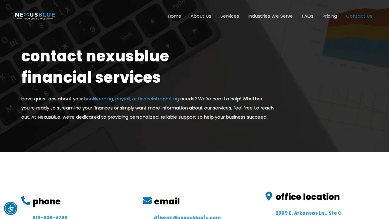 NexusBlue Financial Services page