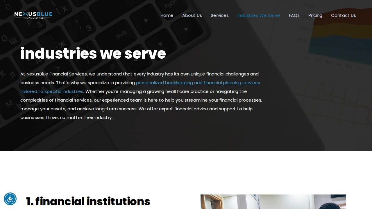 NexusBlue Financial Services page