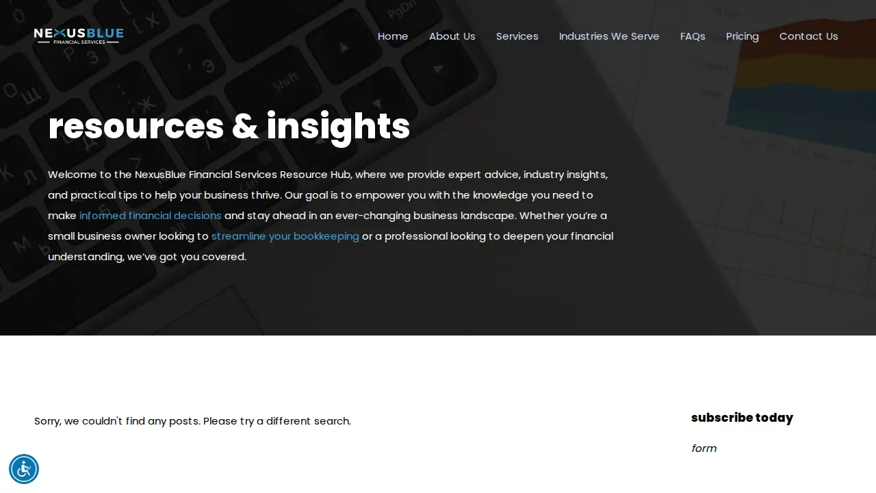 NexusBlue Financial Services page