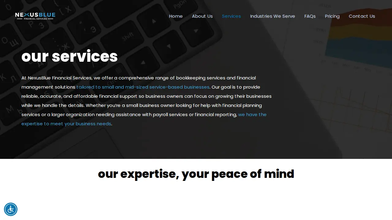 NexusBlue Financial Services page