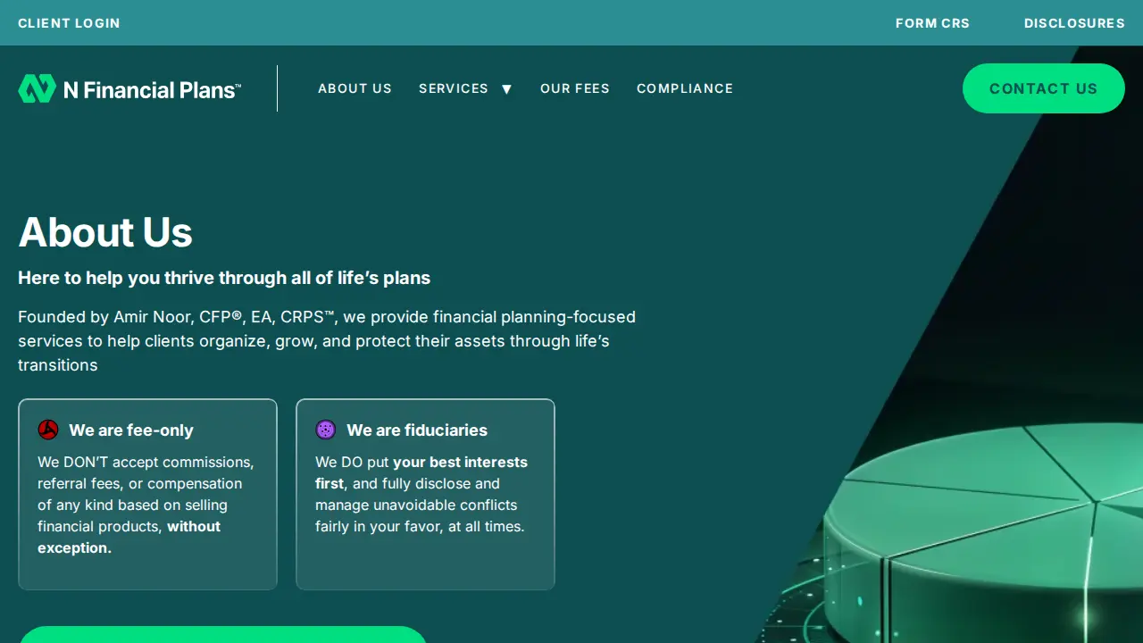 N Financial Plans page