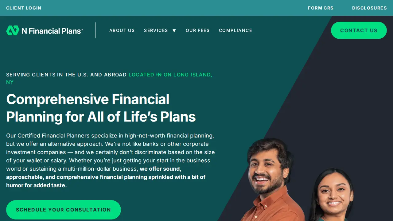 N Financial Plans page