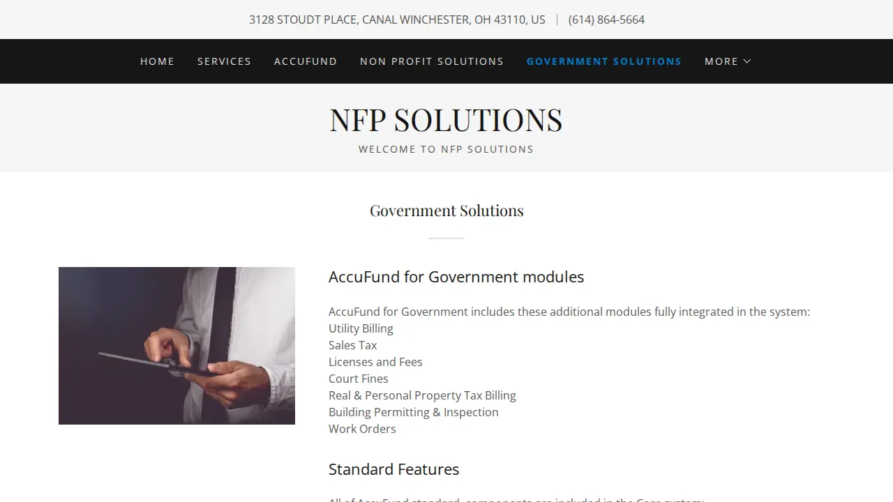 NFP Solutions page