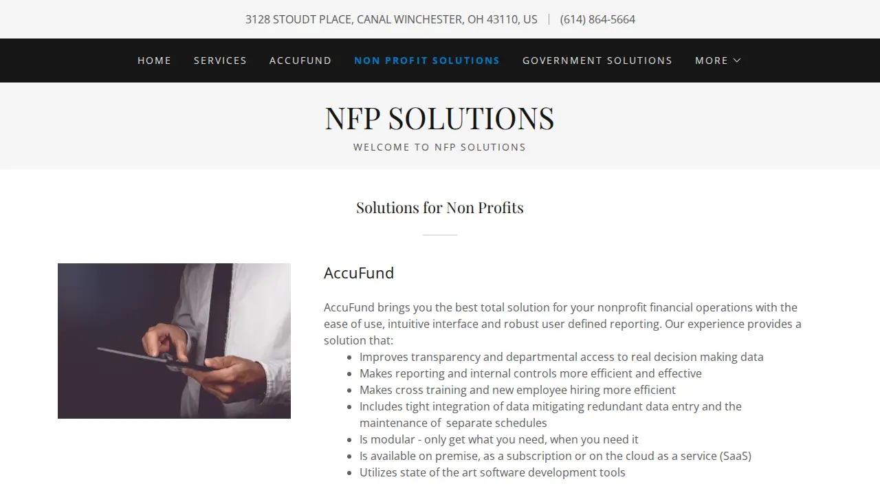 NFP Solutions page