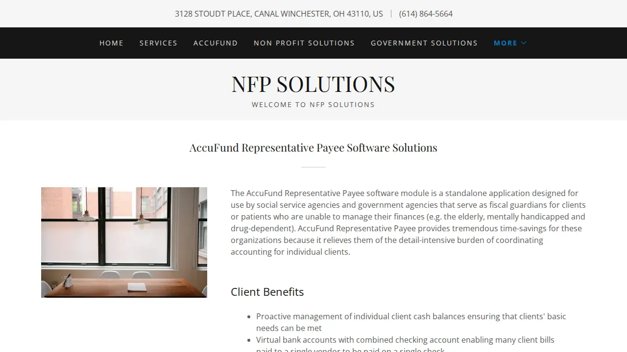 NFP Solutions page