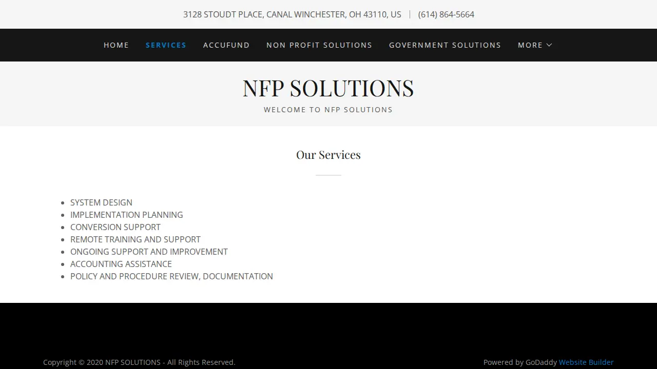 NFP Solutions page